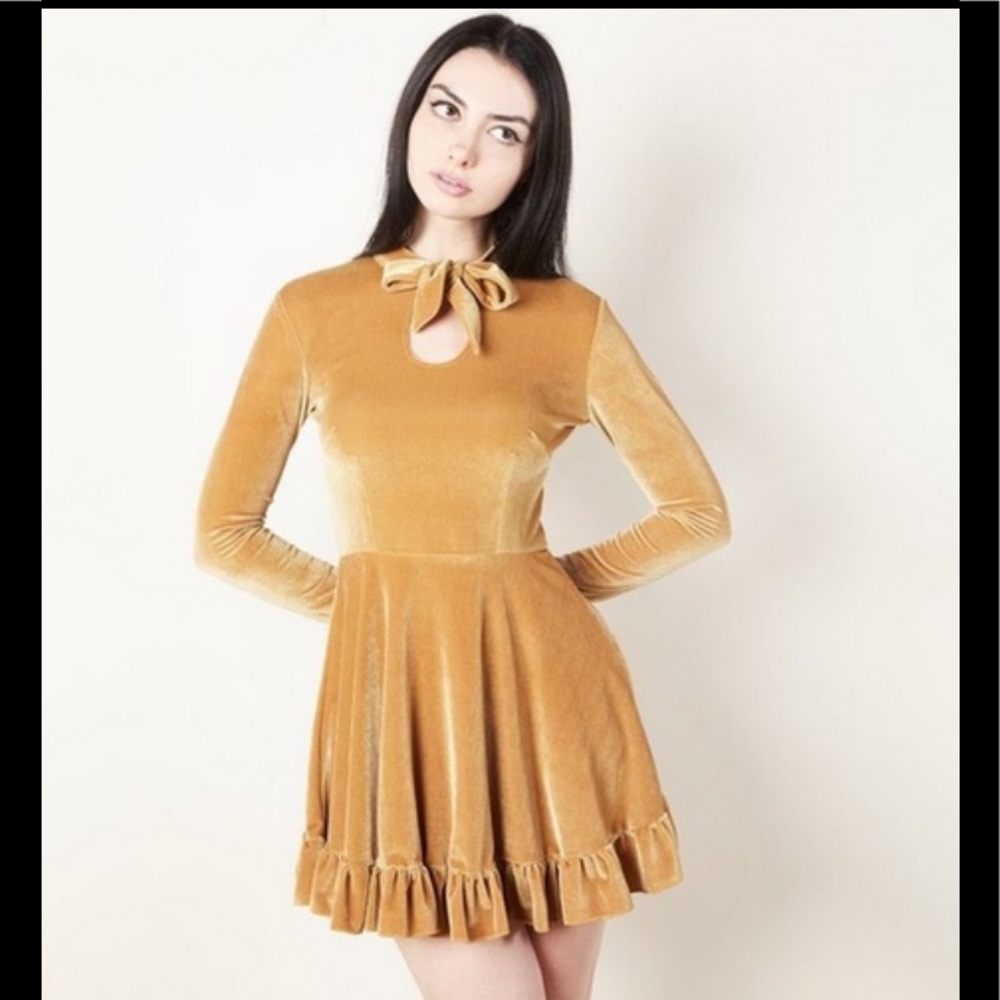 Valfre Velvet Dress - Marigold